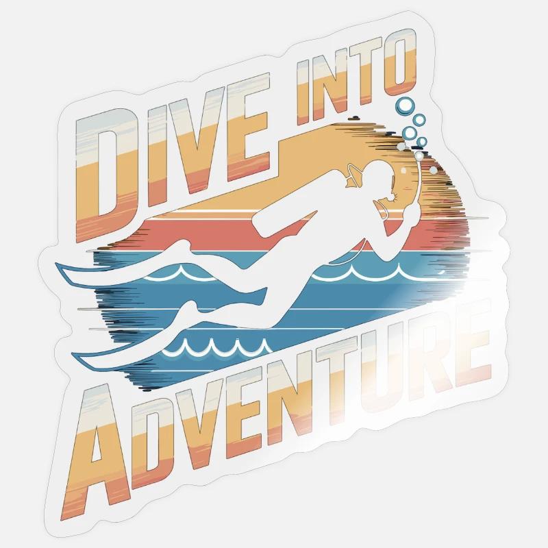 Dive into adventure - Sticker size S (10 x 10 cm) - transparent glossy