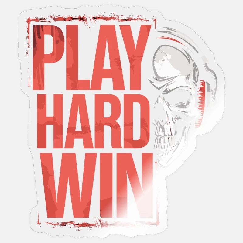 Style gamer avec crâne - Sticker taille S (10 x 10 cm) - brillant transparent