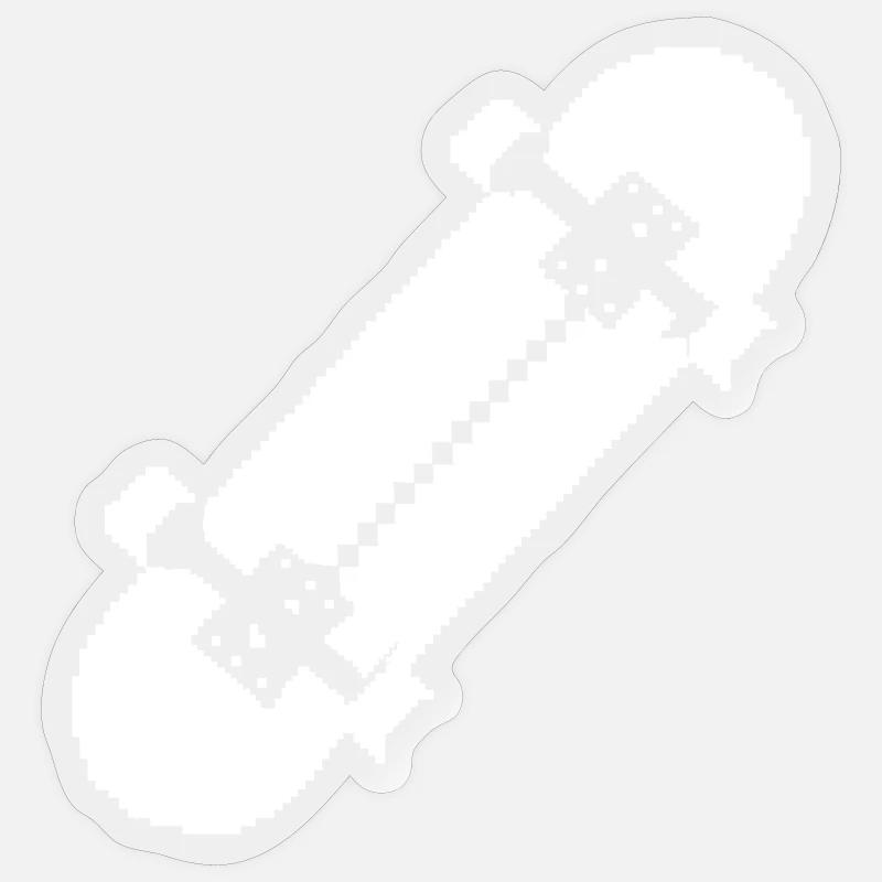 Skateboard Pixel Kunst - Sticker Größe S (10 x 10 cm) - Transparent glänzend