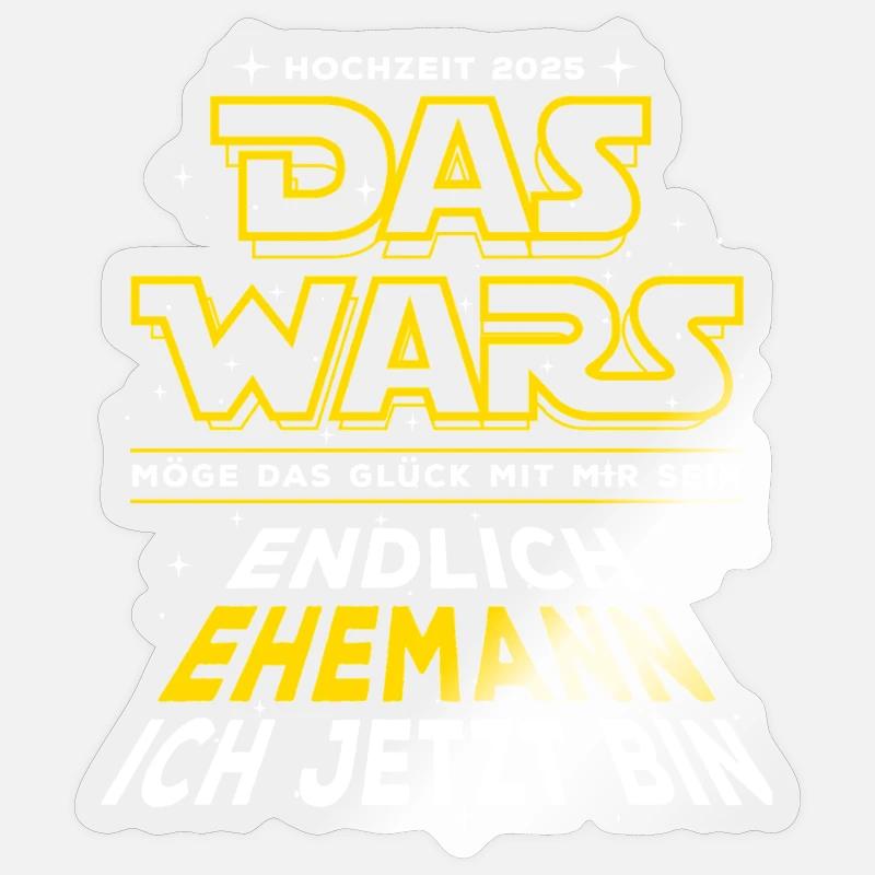 Das Wars - Endlich Ehemann - Hochzeit 2025 Sticker Größe S (10 x 10 cm)