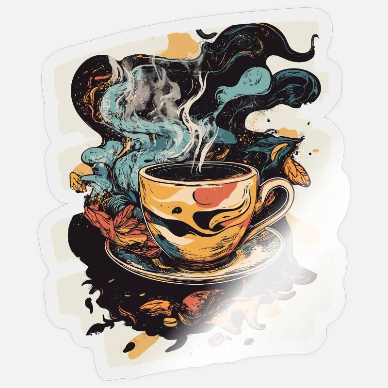 Coffee Coffee Coffee Lovers - Sticker size S (10 x 10 cm) - transparent glossy