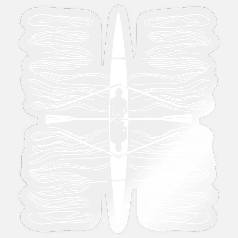 Rowing Drawing - Sticker size S (10 x 10 cm) - transparent glossy