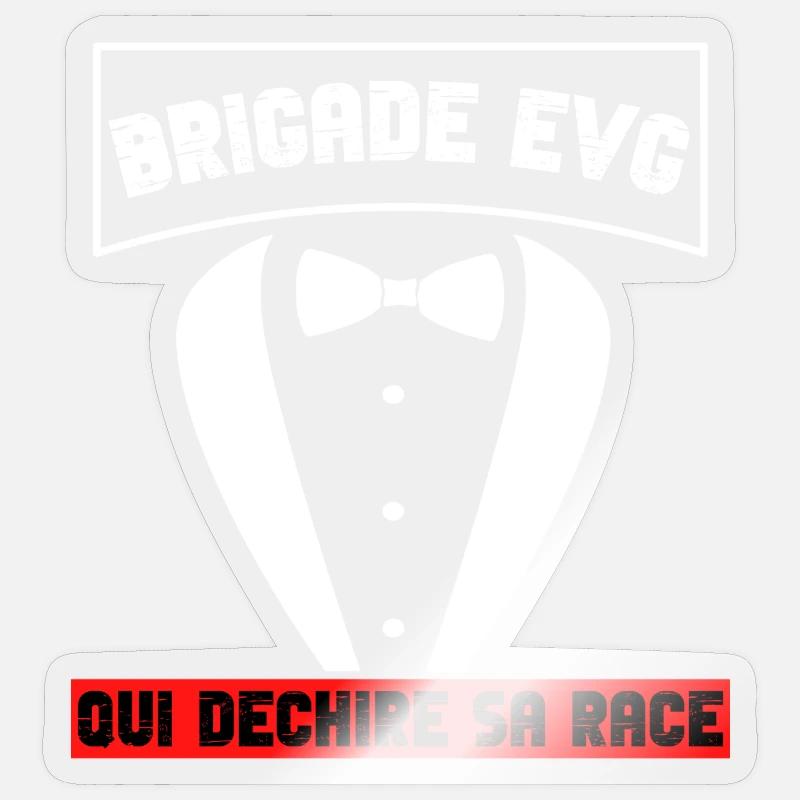 Brigade EVG qui déchire - Sticker taille S (10 x 10 cm) - brillant transparent
