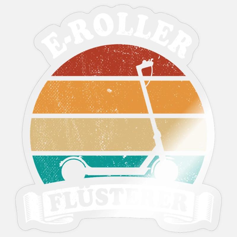 E-Roller Flüsterer E-Scooter, Elektro Roller - Sticker Größe S (10 x 10 cm) - Transparent glänzend