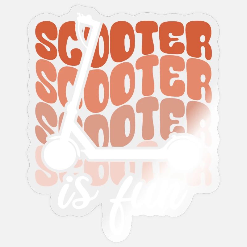 Scooter is fun - E-Scooter, Elektro Roller Sticker Größe S (10 x 10 cm)
