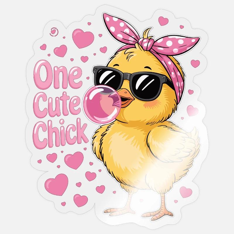 Poussin mignon – effronté et élégant Sticker taille S (10 x 10 cm)