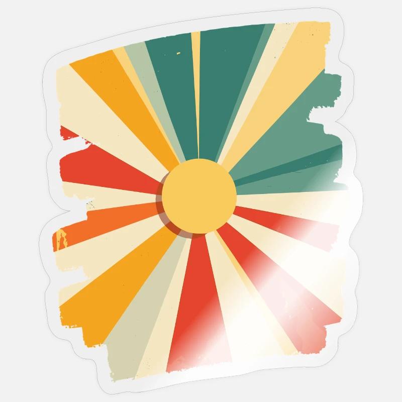 Soleil d’été Coucher de soleil - Sticker taille S (10 x 10 cm) - brillant transparent