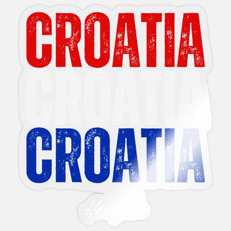 Drapeau croate, fierté croate - Sticker taille S (10 x 10 cm) - brillant transparent
