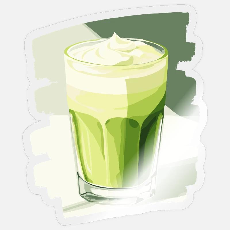 Matcha Latte Lover Thé vert - Sticker taille S (10 x 10 cm) - brillant transparent