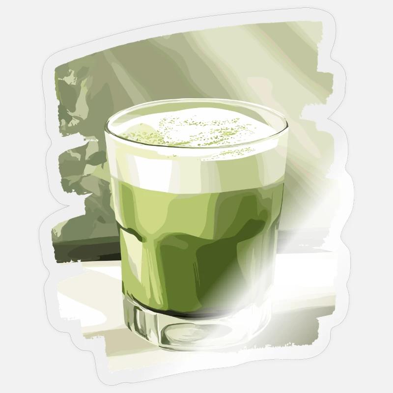 Matcha Latte Lover Thé vert - Sticker taille S (10 x 10 cm) - brillant transparent