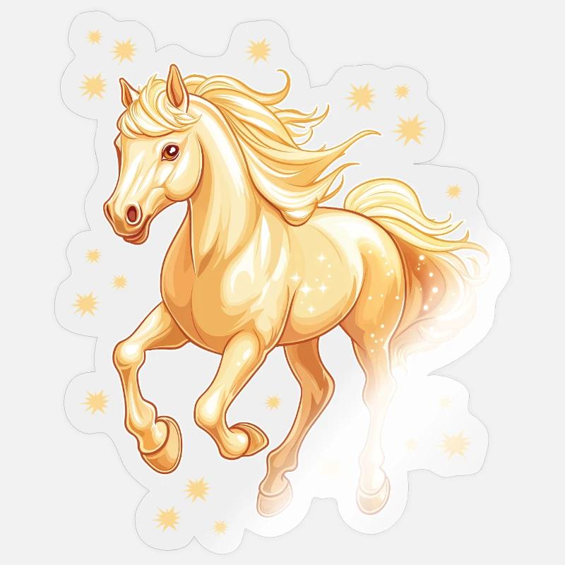 Pferd mit Sternen - Sticker Größe S (10 x 10 cm) - Transparent glänzend