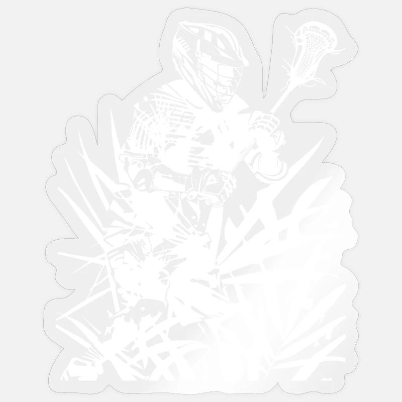 Joueurs de crosse - Sticker taille S (10 x 10 cm) - brillant transparent