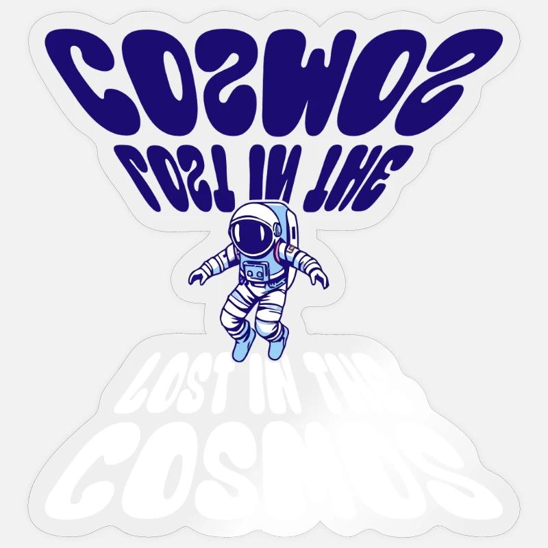 Perdu dans le cosmos - Astronaute - Espace Sticker taille S (10 x 10 cm)