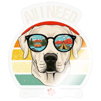 Camping Camper Labrador Dog Campsite Caravan - Sticker size S (10 x 10 cm) - transparent glossy - Front