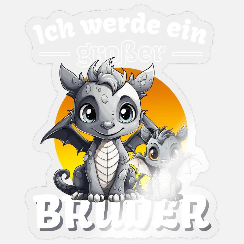 Nachwuchs Verkünden | Ich Werde Großer Bruder 2027 - Sticker Größe S (10 x 10 cm) - Transparent glänzend