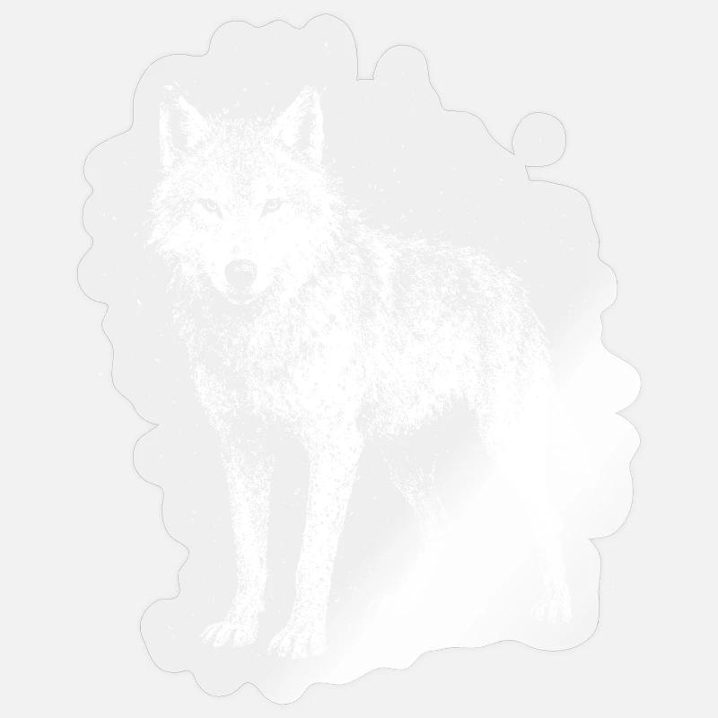 Wolf in all its glory Sticker size S (10 x 10 cm)