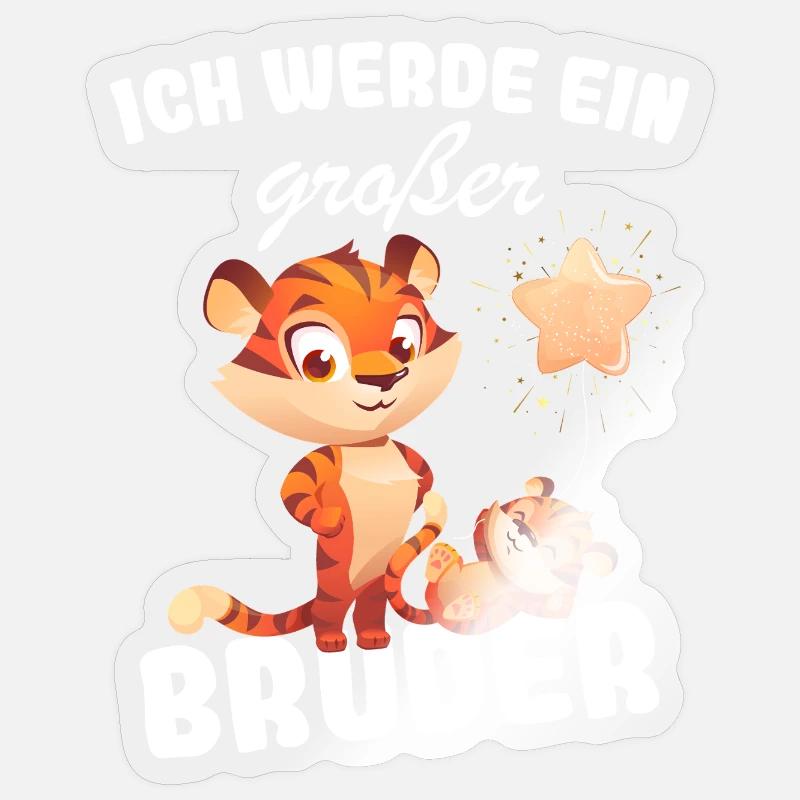 Nachwuchs Verkünden | Ich Werde Großer Bruder 2027 - Sticker Größe S (10 x 10 cm) - Transparent glänzend