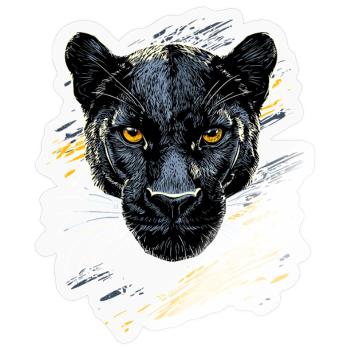 Panther Leopard Raubkatze Süße Großkatze Panter - Sticker Größe S (10 x 10 cm) - Transparent glänzend - Vorne