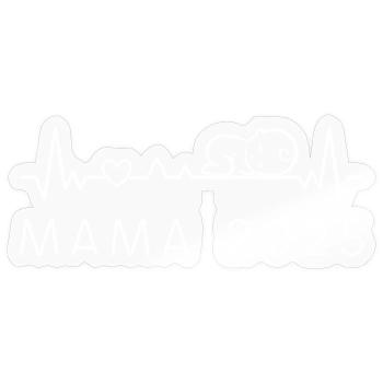 Maman 2025 Bébé Fréquence Cardiaque Grossesse - Sticker taille S (10 x 10 cm) - brillant transparent - Devant
