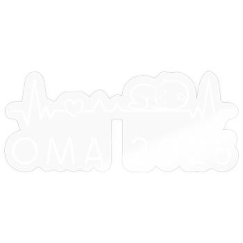 Grand-mère 2025 bébé Heartbeat Pulse Offspring annonce - Sticker taille S (10 x 10 cm) - brillant transparent - Devant