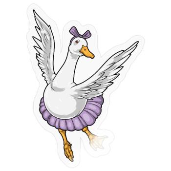 Duck Ballerina Ballet Dance - Sticker size S (10 x 10 cm) - transparent glossy - Front