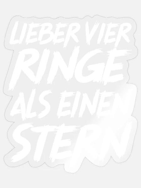 Auto Spruch Lustig Wagen Ringe Stern - Sticker Größe S (10 x 10 cm) - Transparent glänzend
