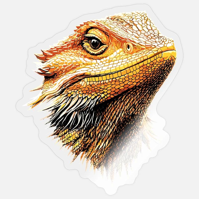 Bartagame Echse Bearded Dragon Süße Bartagamen Sticker Größe S (10 x 10 cm)