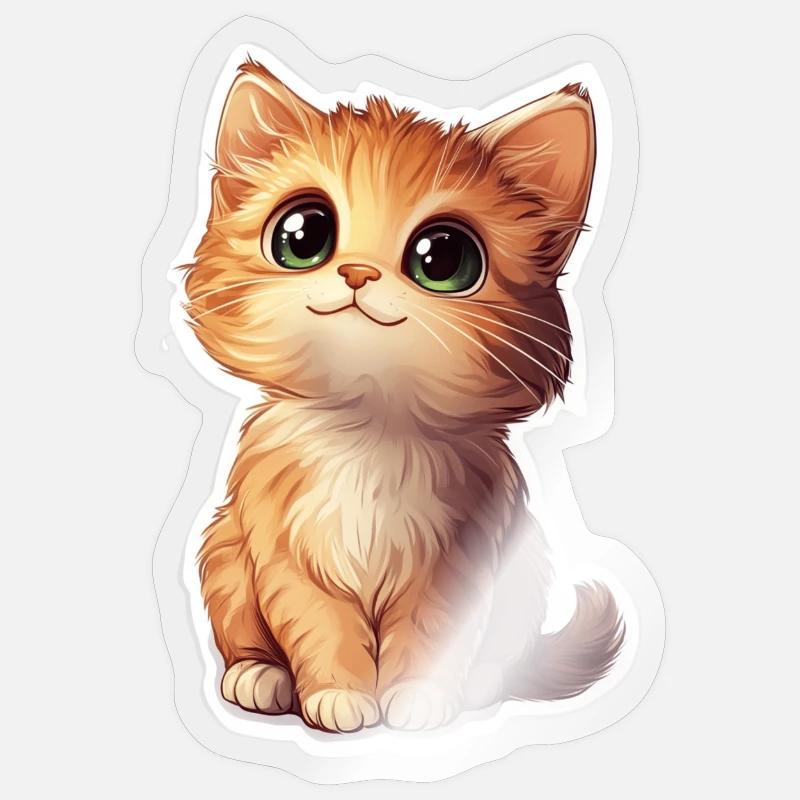 Cute Cat Kitten - Sticker size S (10 x 10 cm) - transparent glossy