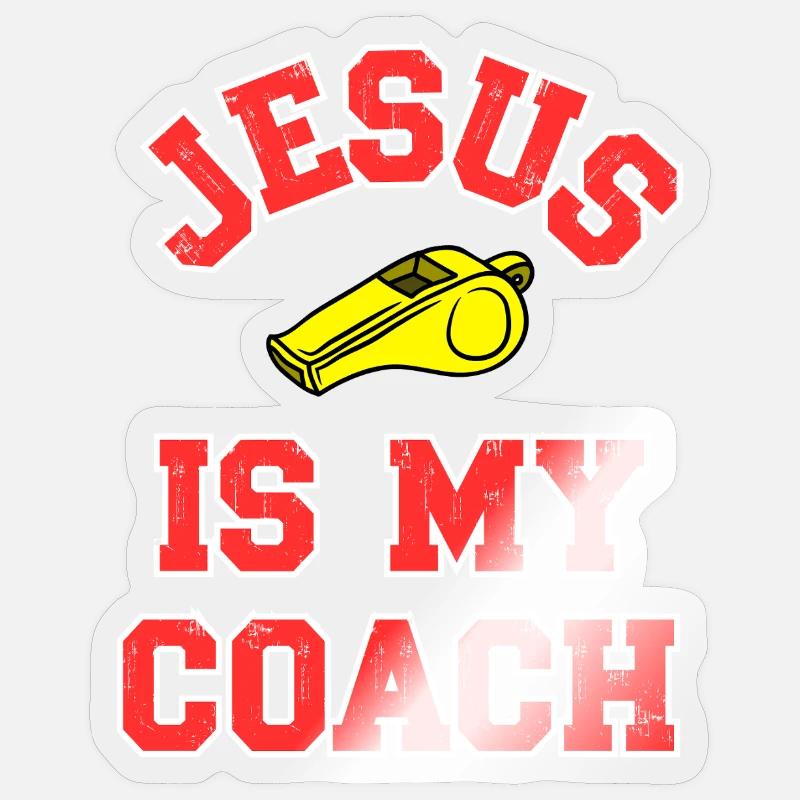 Jésus en tant que coach Conception de motivation Sticker taille S (10 x 10 cm)