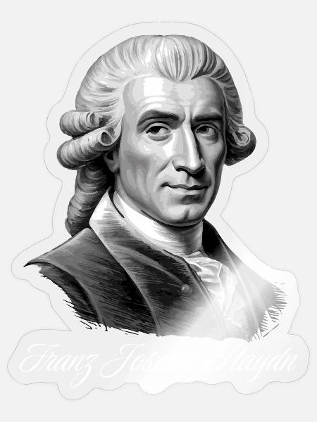 Franz Joseph Haydn - Komponist Porträt - Sticker Größe S (10 x 10 cm) - Transparent glänzend