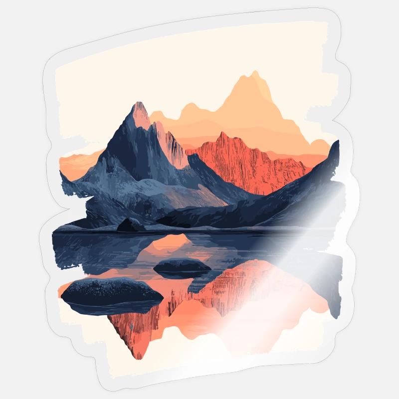 Berge Klettern Kletterer Wandern - Sticker Größe S (10 x 10 cm) - Transparent glänzend