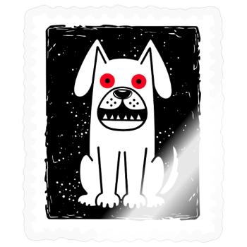 Geister Hund - Sticker Größe S (10 x 10 cm) - Transparent glänzend - Vorne