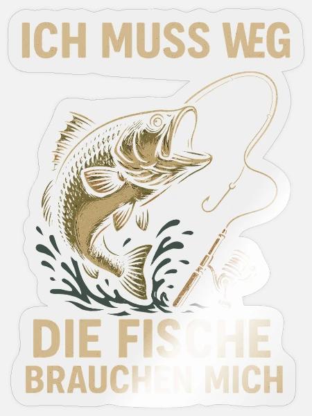Angeln Fische Rute Sport Natur Abenteuer - Sticker Größe S (10 x 10 cm) - Transparent glänzend
