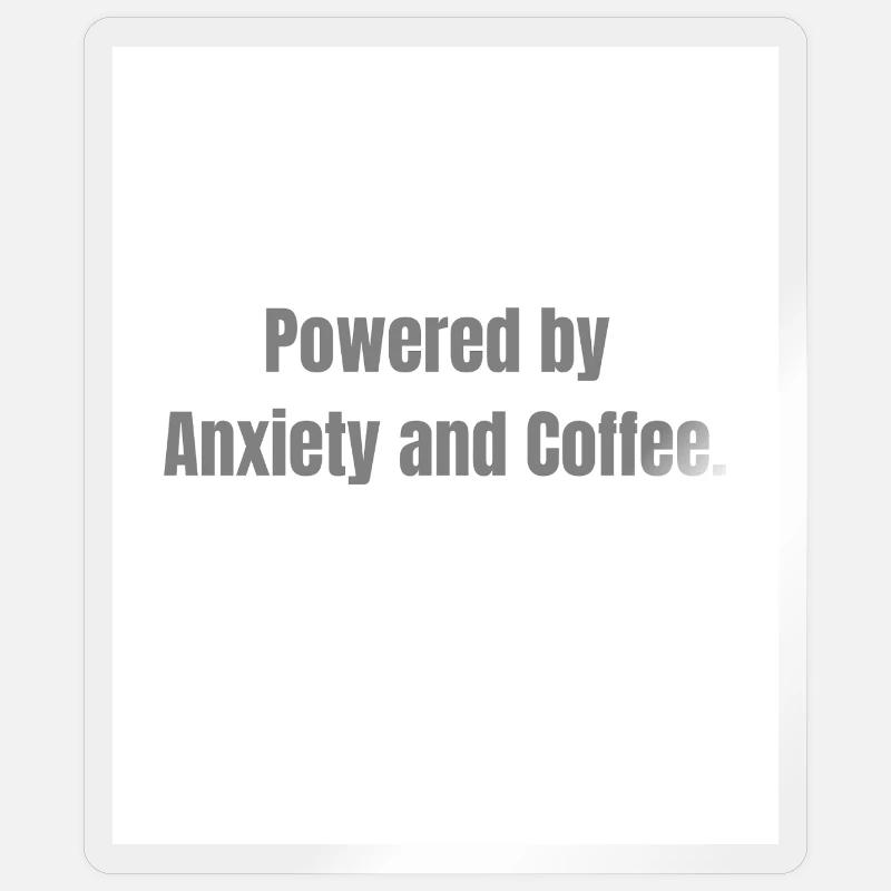 Anxiety + Coffee – Survival Combo - Sticker taille S (10 x 10 cm) - brillant transparent