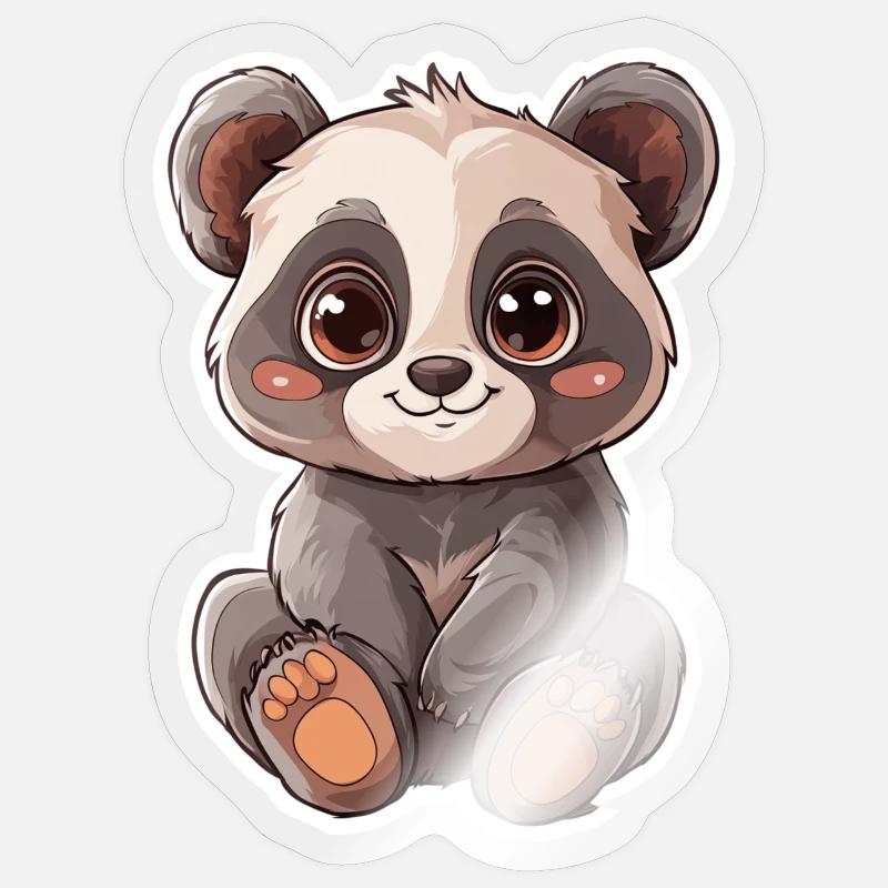 Cute Panda Bear - Sticker size S (10 x 10 cm) - transparent glossy