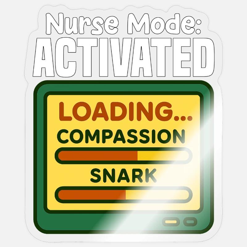 KRANKENSCHWESTER-MODUS AKTIVIERT - SCHWESTER-GESCHENK - Sticker Größe S (10 x 10 cm) - Transparent glänzend