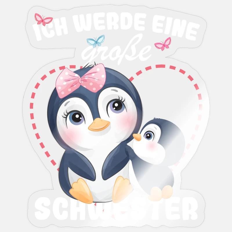 Nachwuchs Verkünden Ich Werde Große Schwester 2027 - Sticker Größe S (10 x 10 cm) - Transparent glänzend