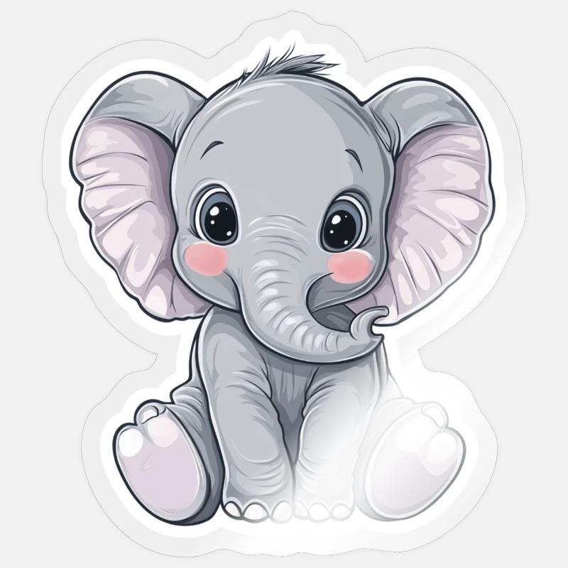 Elephant - Sticker size S (10 x 10 cm) - transparent glossy
