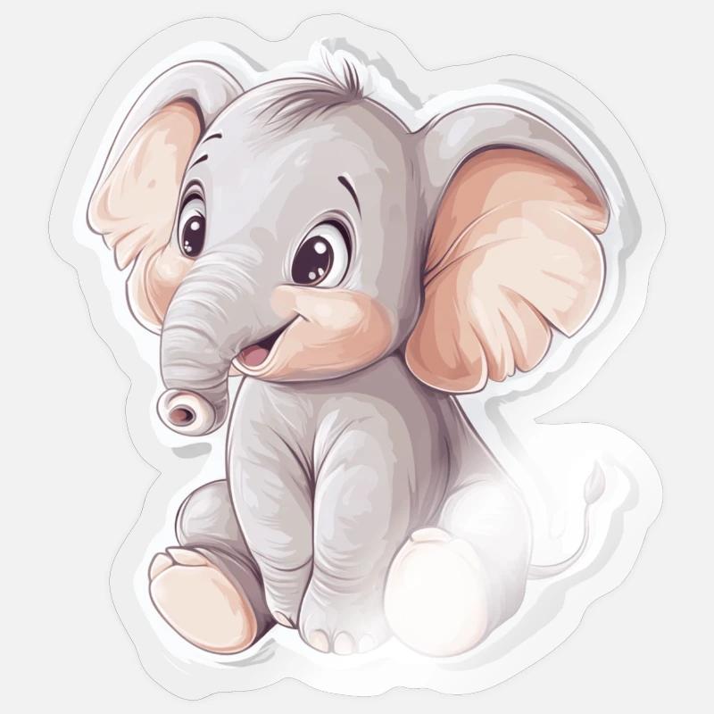 Elephant - Sticker size S (10 x 10 cm) - transparent glossy