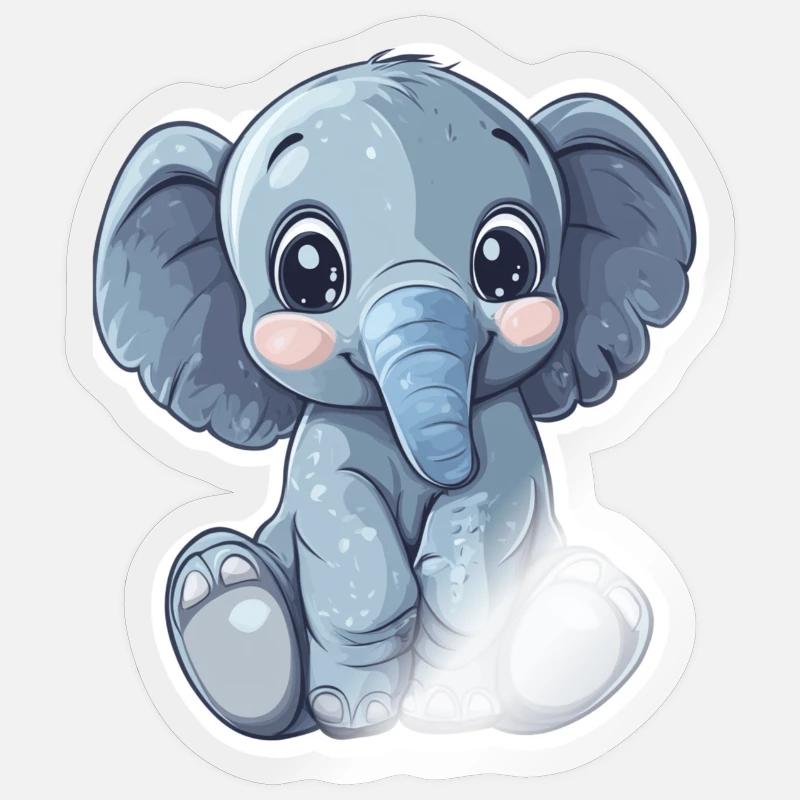 Elephant - Sticker size S (10 x 10 cm) - transparent glossy