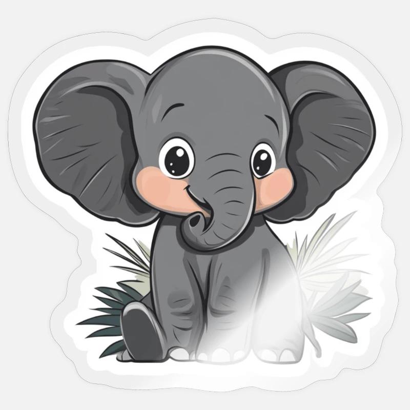Elephant - Sticker size S (10 x 10 cm) - transparent glossy