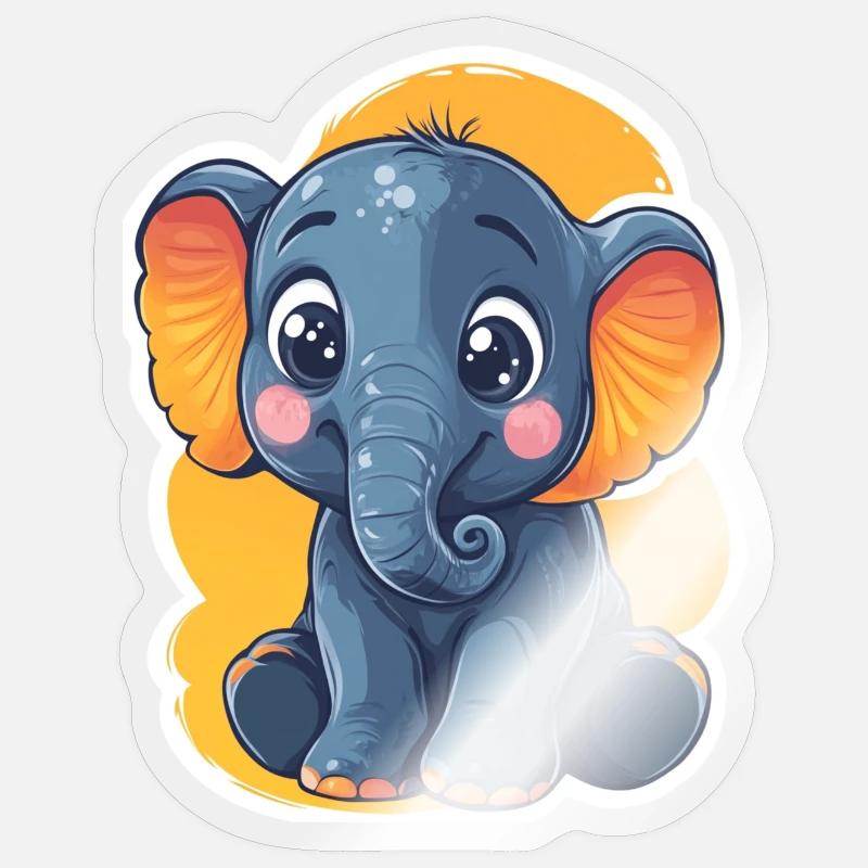 Elefant - Sticker Größe S (10 x 10 cm) - Transparent glänzend