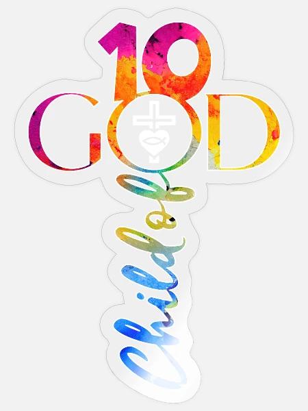 KIRCHE CHRISTEN 10 JAHRE JESUS 10. GEBURTSTAG - Sticker Größe S (10 x 10 cm) - Transparent glänzend