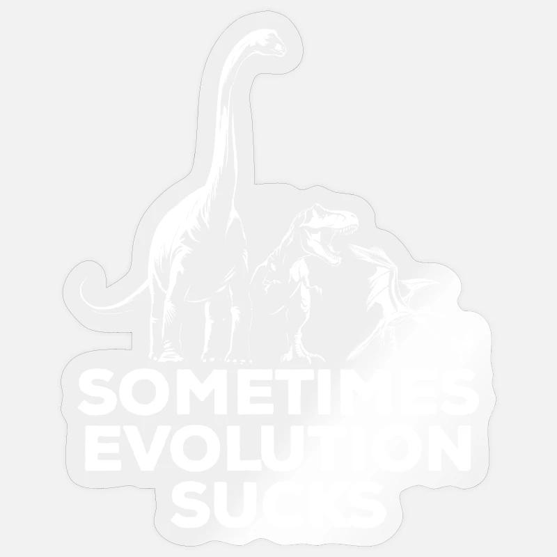 Parfois, l’évolution craint - Dinosaure - Poulet Sticker taille S (10 x 10 cm)