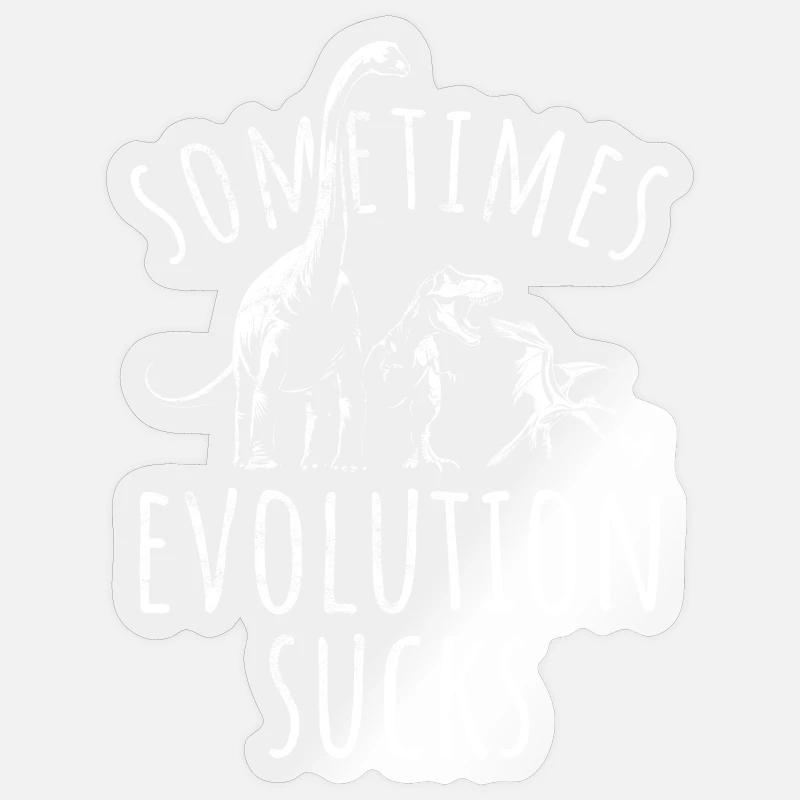 Parfois, l’évolution craint - Dinosaure - Poulet Sticker taille S (10 x 10 cm)