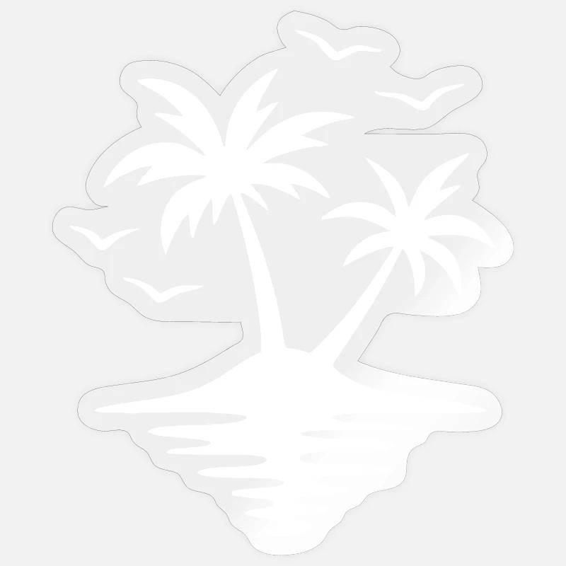 Tropical Sunset Palm Silhouette - Sticker size S (10 x 10 cm) - transparent glossy