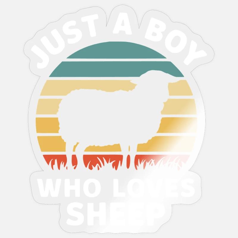 Nur ein Junge, der Schafe liebt Sticker Größe S (10 x 10 cm)