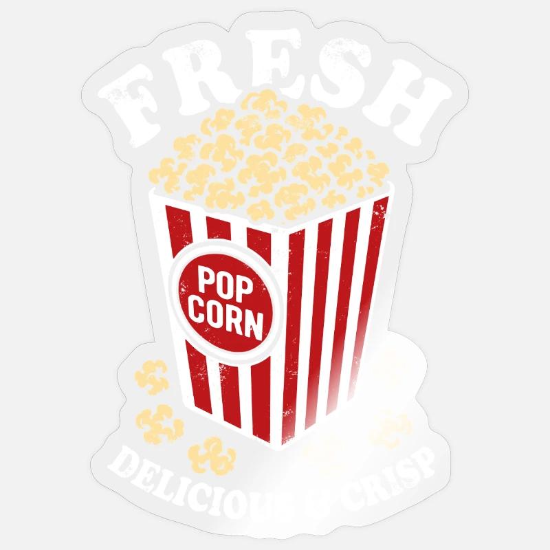 Fresh Popcorn - Crispy, Delicious - Gift Sticker size S (10 x 10 cm)