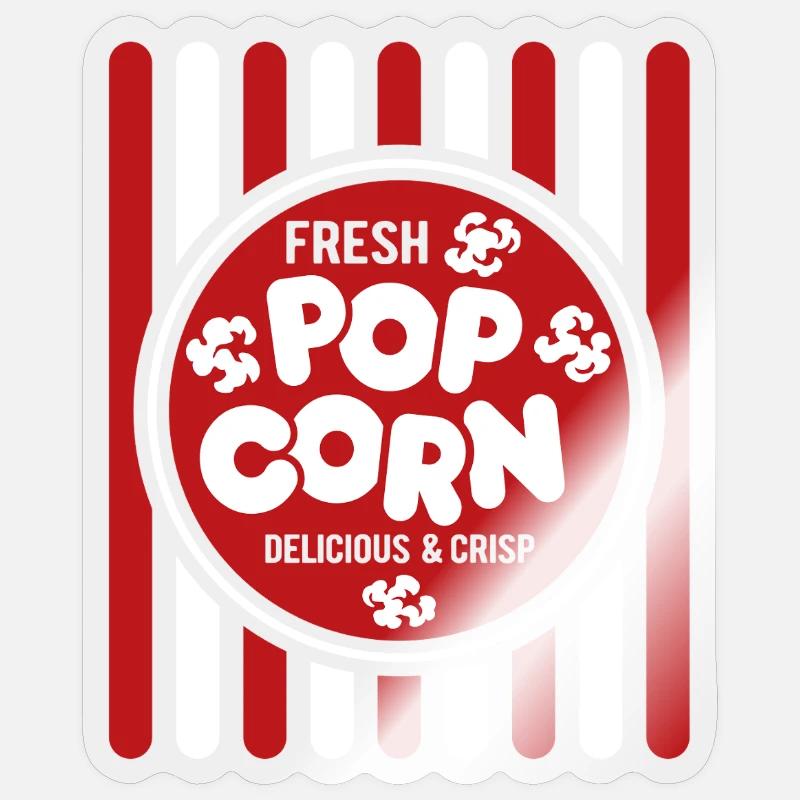 Frisches Popcorn - knusprig & lecker - Geschenk Sticker Größe S (10 x 10 cm)