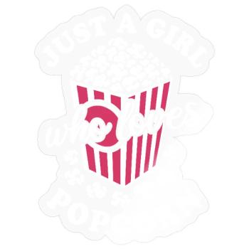 Just a girl who loves Popcorn - knusprig & lecker - Sticker Größe S (10 x 10 cm) - Transparent glänzend - Vorne